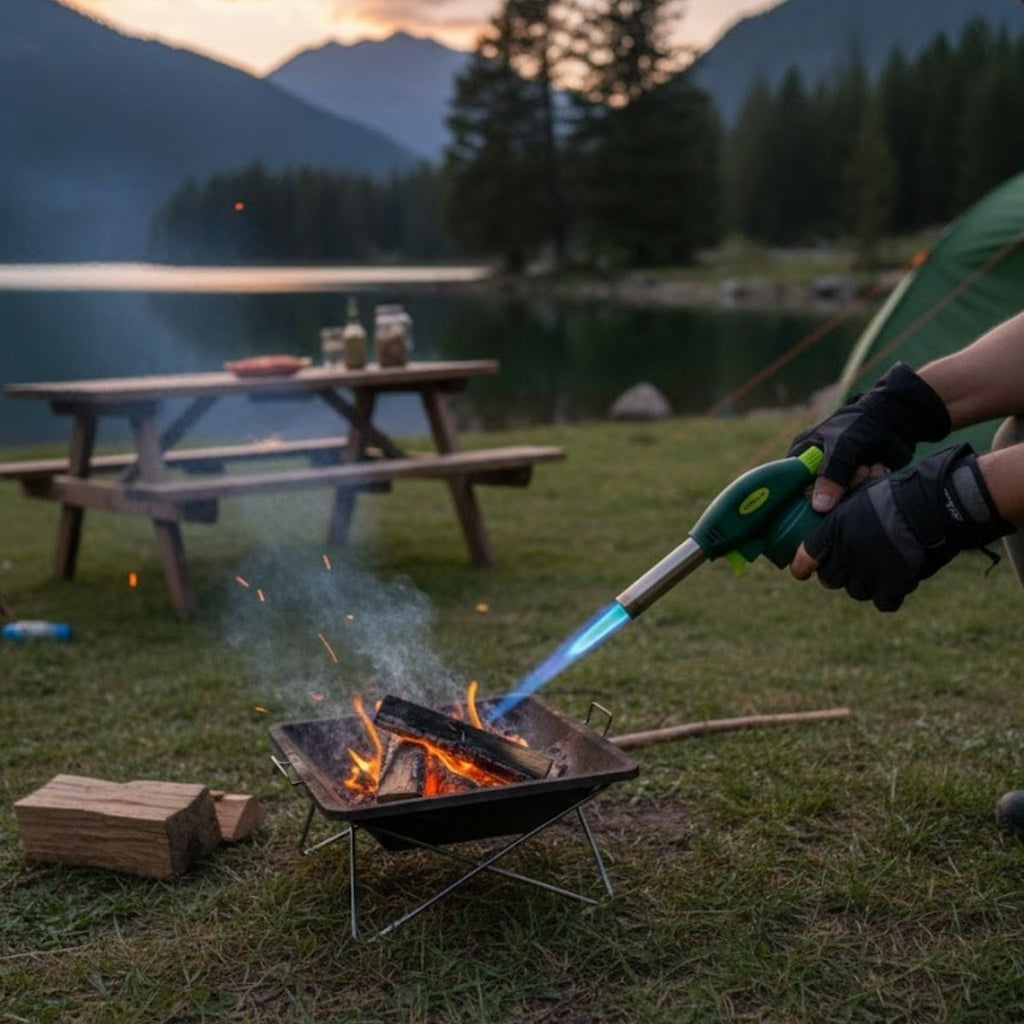 miorashop® Outdoor Kamp, Piknik ve Tamir İşleri İçin Kamp Gazı Seti – Taşınabilir Pürmüz Alev Tabancası ve Yüksek Performanslı Gaz Kartuşu