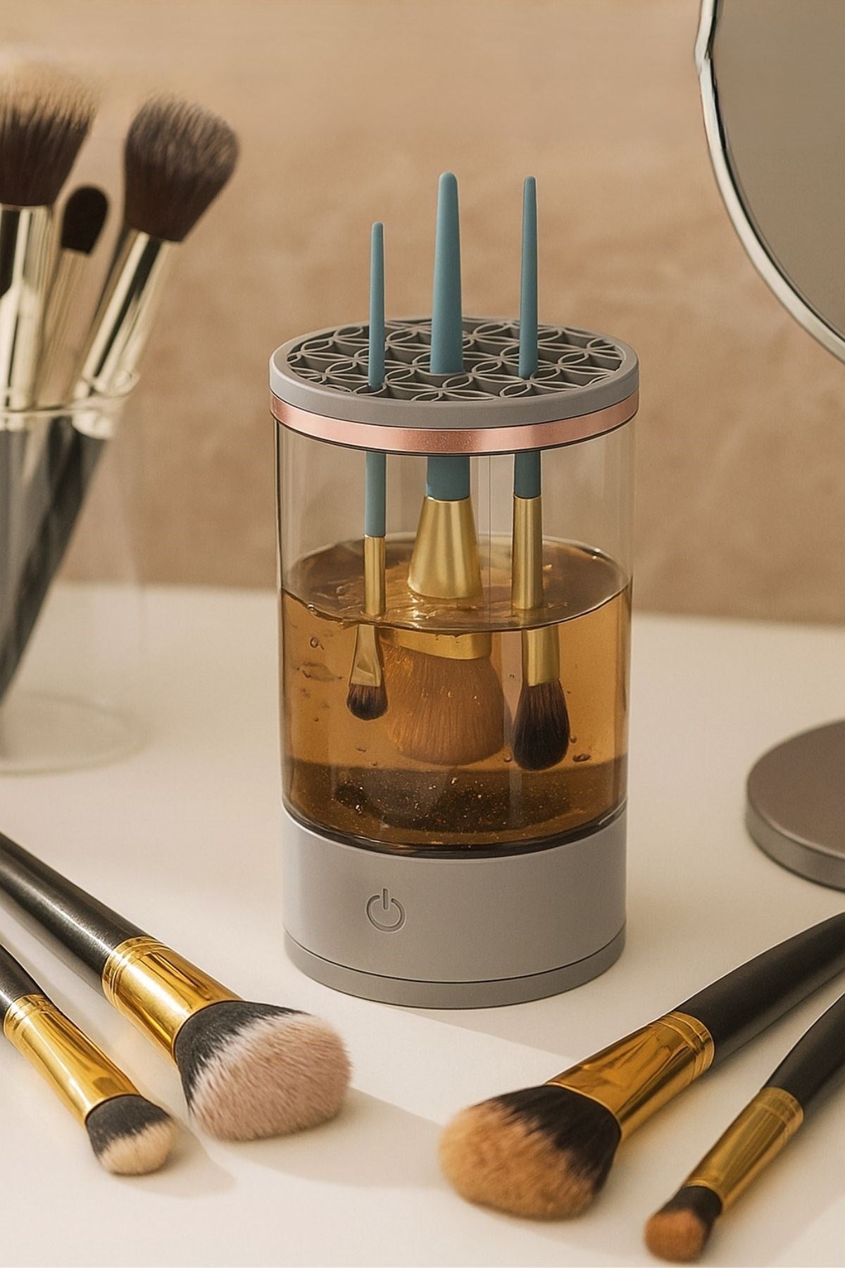 miorashop® USB Şarjlı Makyaj Fırçası Temizleyici Aparat Hızlı Kurutmalı, Çok Yönlü Fırça Temizleyici