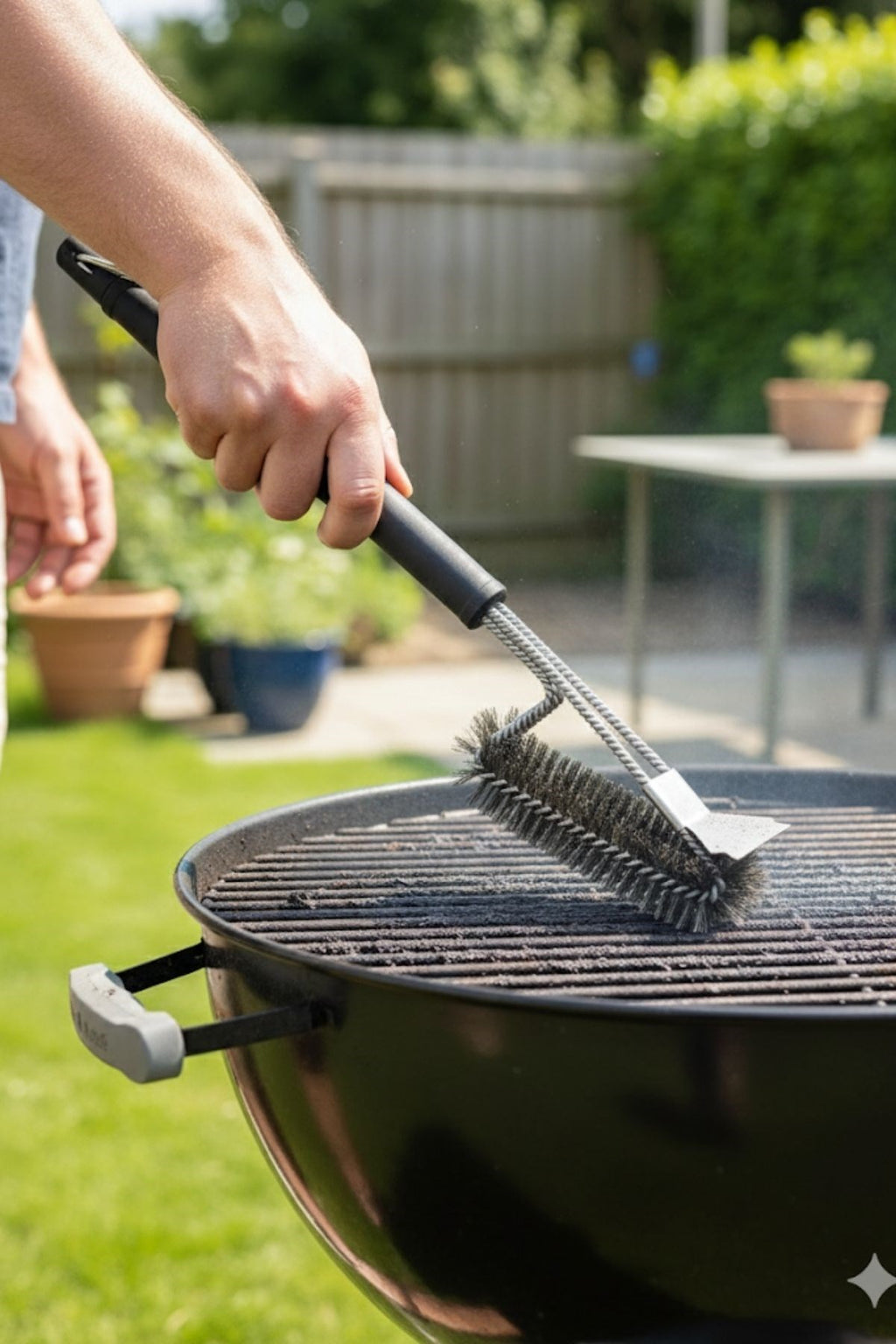 miorashop® Mangal Izgara Temizleme Fırçası – Paslanmaz Çelik Telli, Uzun Saplı Grill Temizlik Aparatı Mangal Temizlik Fırçası