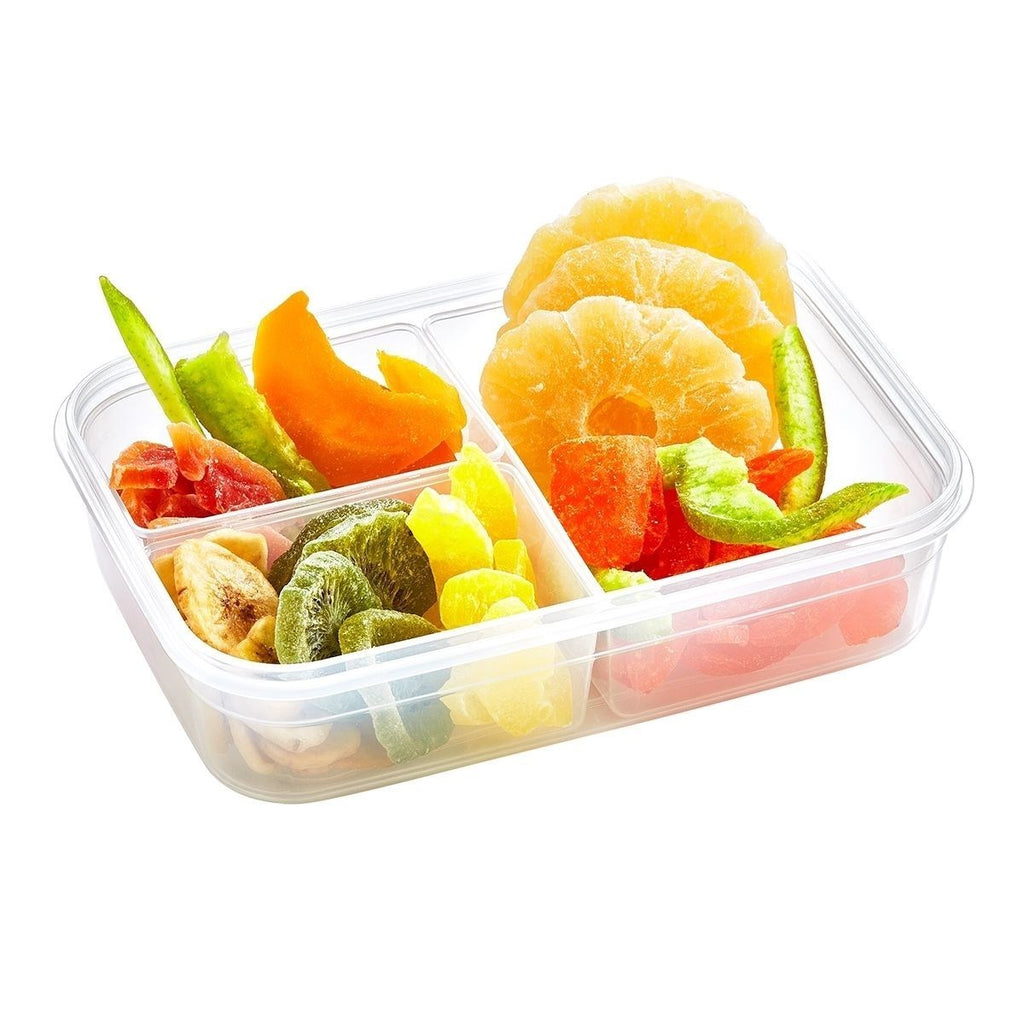 miorashop® 3 Bölmeli Kilitli Kapaklı 1 Litre Erzak Saklama Kabı LC-510
