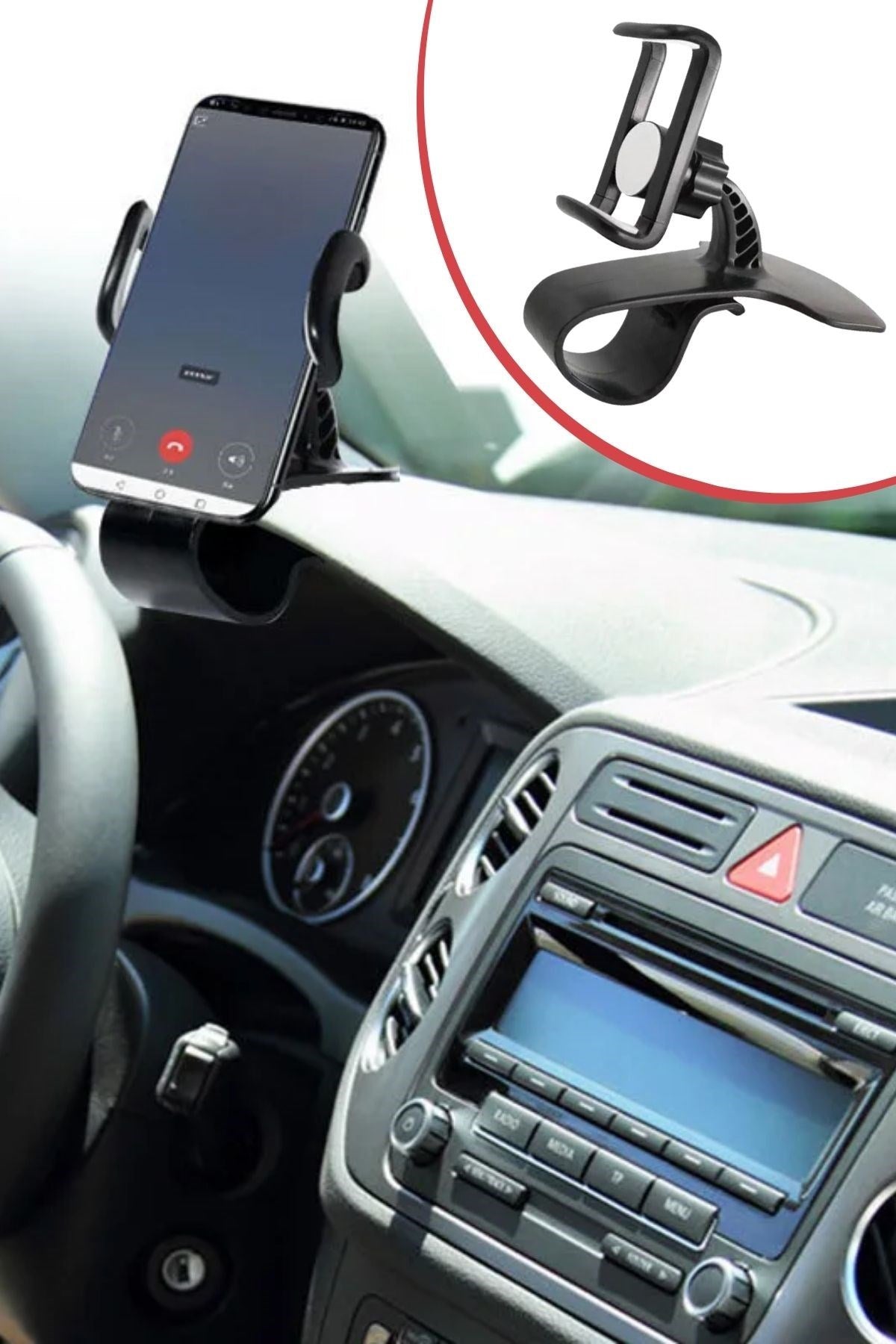 miorashop® Araç İçi Konsola Takılan Döner Başlıklı Telefon Kıskacı Telefon Tutucu