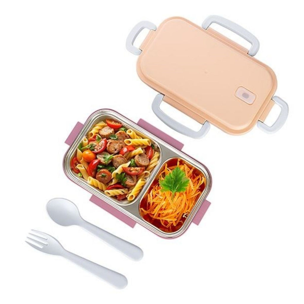 miorashop® 2 Bölmeli 150-300 Ml Paslanmaz Çelik Yemek Kabı Beslenme Kabı Yiyecek Saklama Kabı