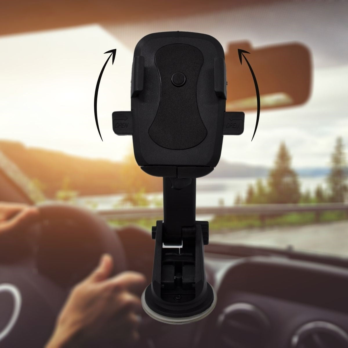 miorashop® 360 Derece Dönen Torpido Üstü Uzunluk Ayarlamalı Vantuzlu Teleskopik Araç Telefon Tutucu