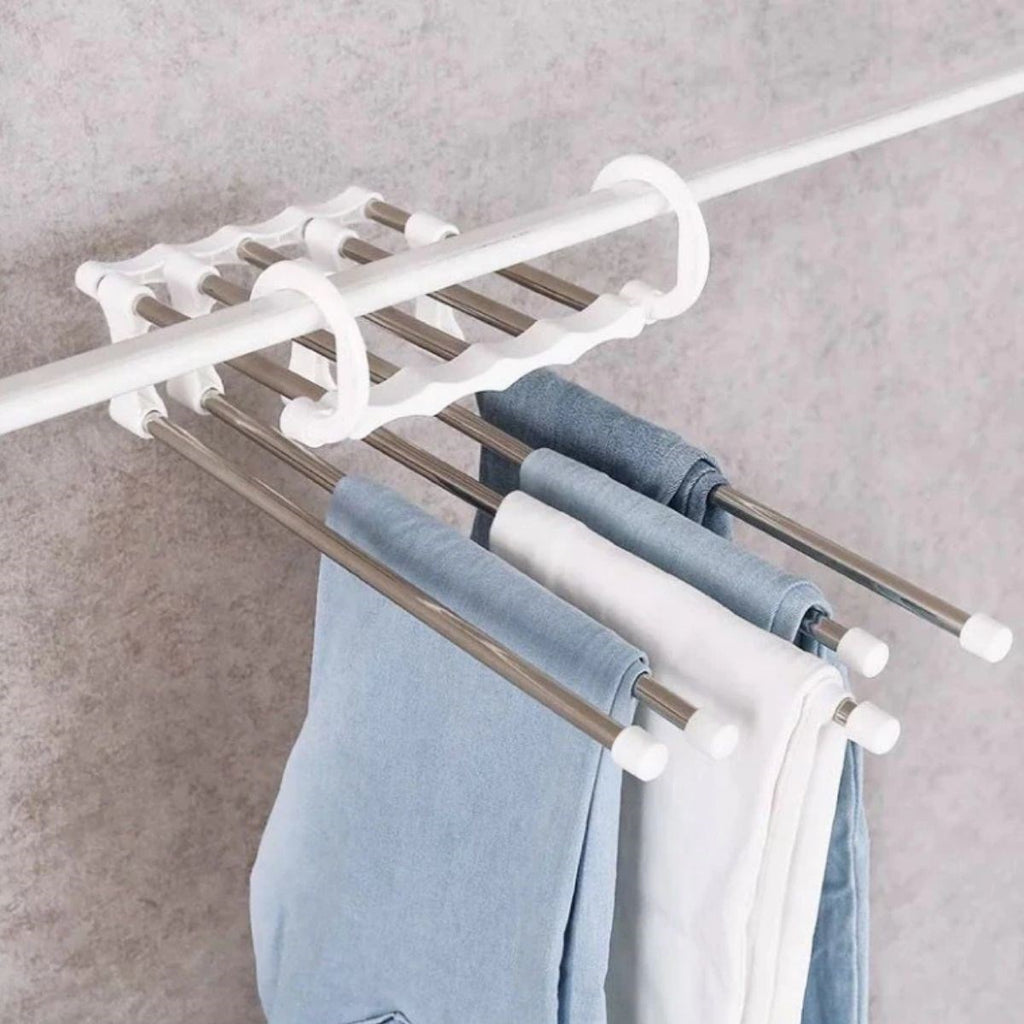miorashop®  Hareketli Dolap İçi Pantolon Kravat Şal Askı Sistemi Düzenleyici Katmanlı Askılık Organizer