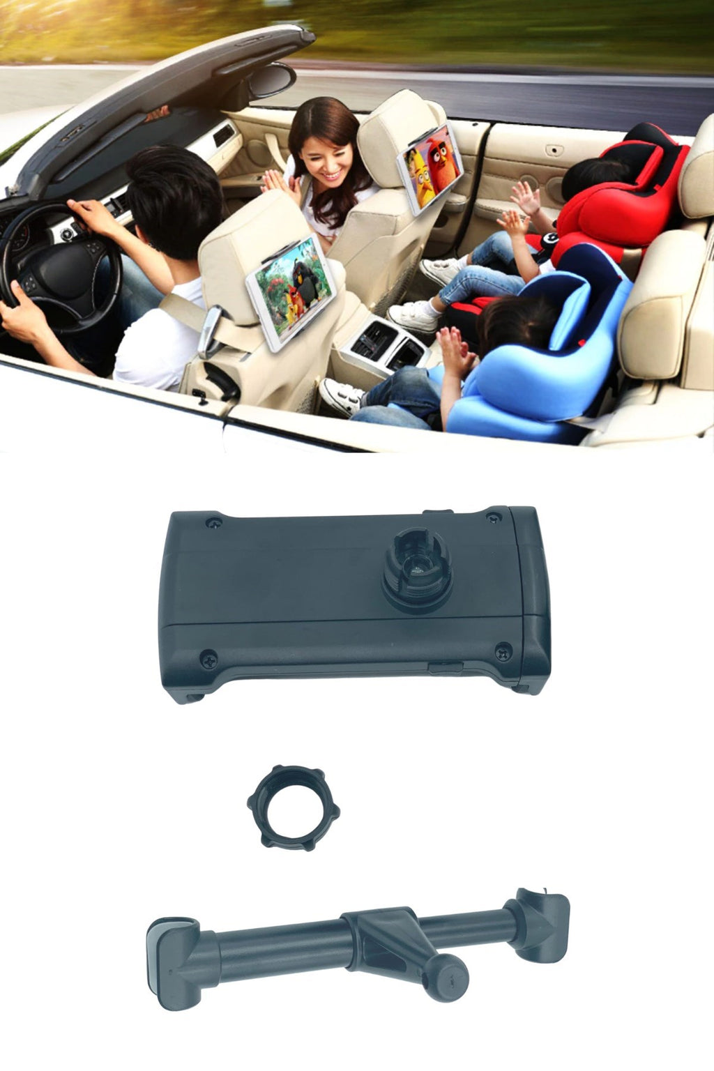 miorashop® Oto Koltuk Arkası Telefon Tablet Tutucu Ayarlanabilir 360 Derece Dönebilen Pratik Stand