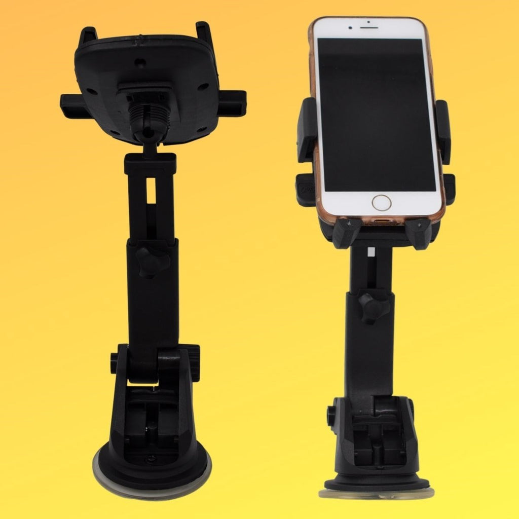 miorashop® 360 Derece Dönen Torpido Üstü Uzunluk Ayarlamalı Vantuzlu Teleskopik Araç Telefon Tutucu
