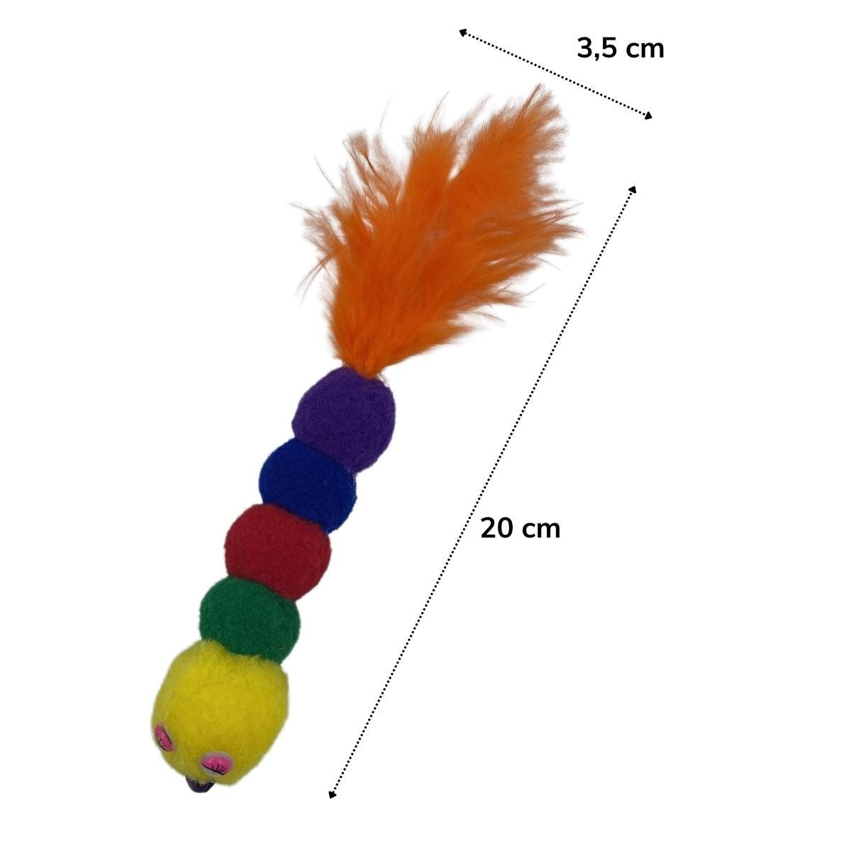 miorashop® Yumuşacık İpli Tırtıl Şeklinde Rengarenk Sevimli Evcil Hayvan Oyuncağı