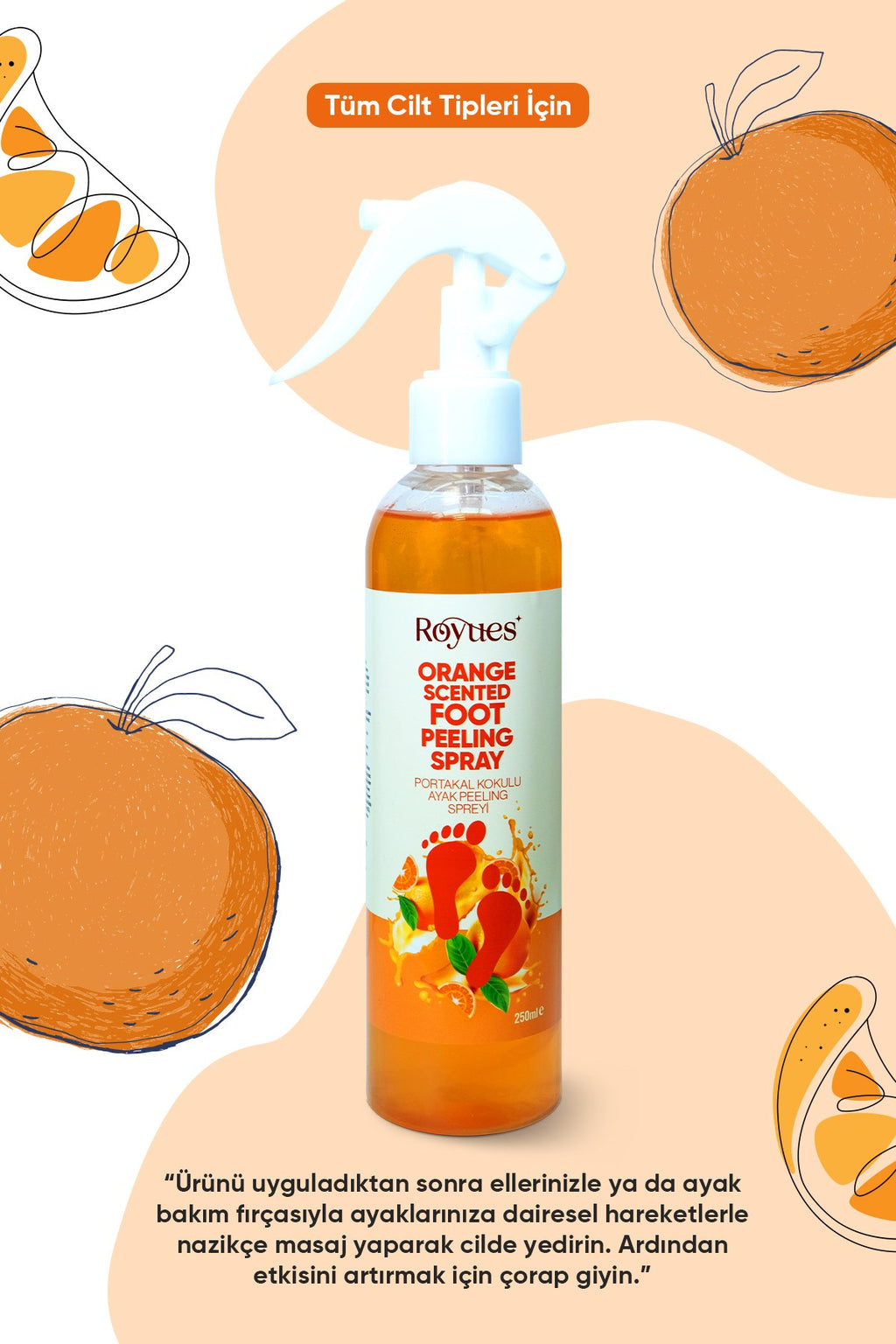 Topuk Çatlak ve Ayak Bakım Peeling Spreyi - Koku Giderici ve Nemlendirici Foot Care Spray 250ml
