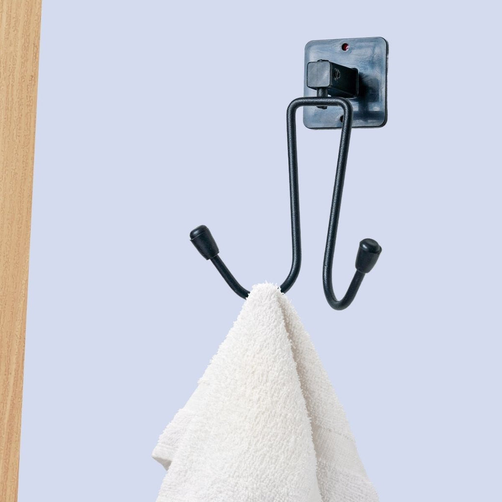 miorashop® Kendiliğinden Yapışkanlı Siyah Paslanmaz Metal Bornoz ve Havlu Askılığı