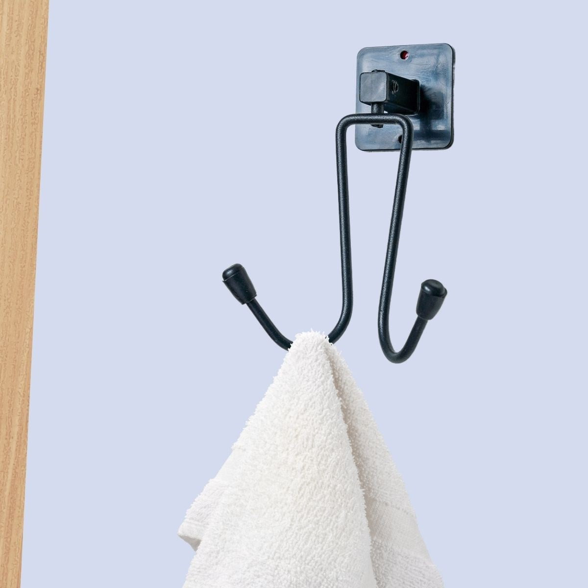 miorashop® Kendiliğinden Yapışkanlı Siyah Paslanmaz Metal Bornoz ve Havlu Askılığı