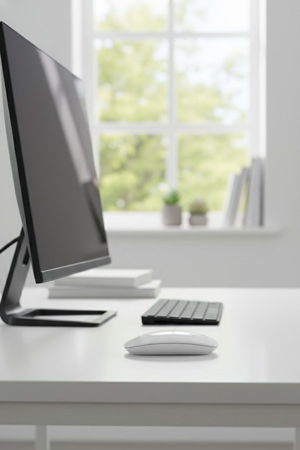 miorashop® Beyaz Renkli Ergonomik Sessiz Kablosuz Mouse – USB Alıcılı, Ofis ve Oyun İçin Konforlu Bilgisayar Faresi MS6310