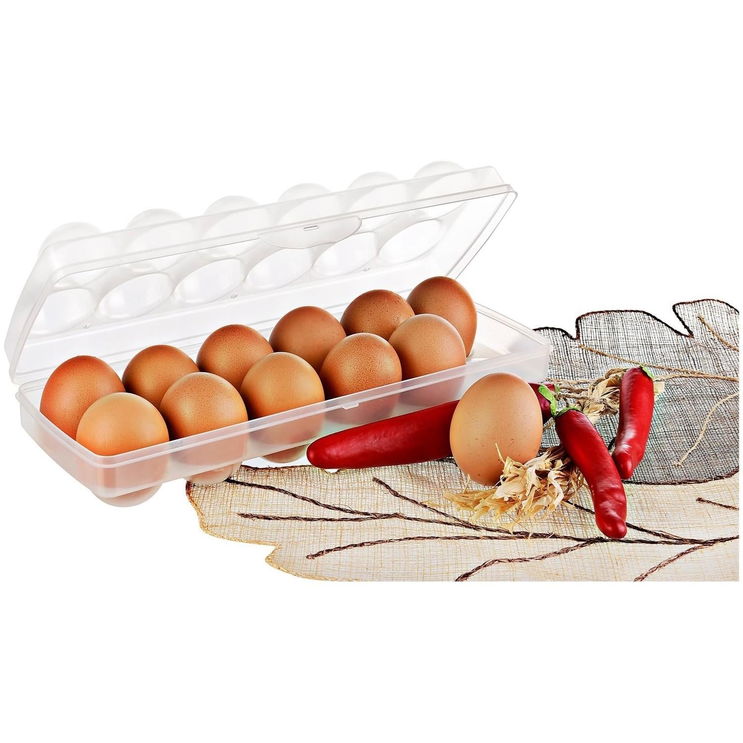 miorashop® 12li Şeffaf Kapaklı Kilitli Yumurta Saklama Kabı Kutusu Aparatı