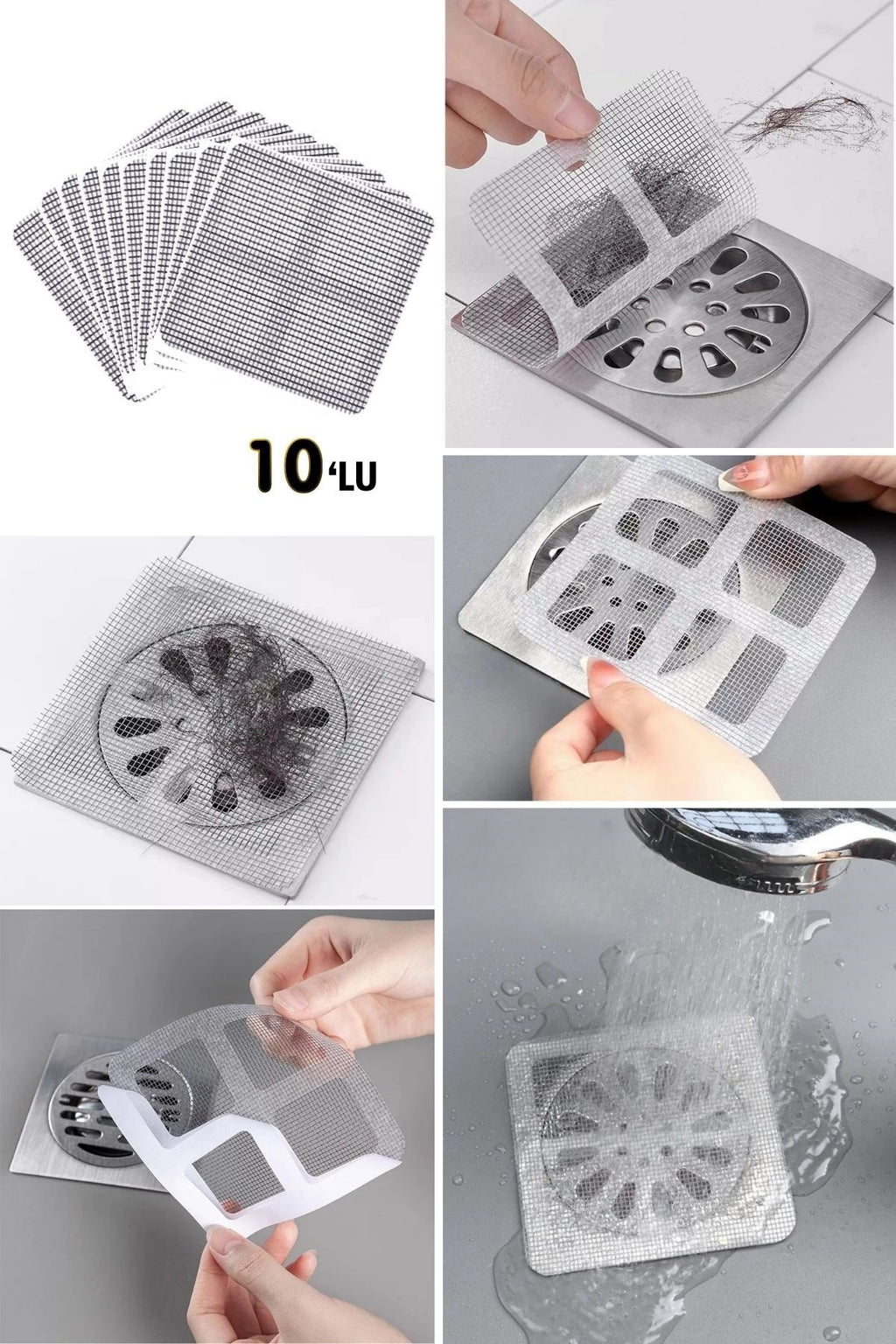 miorashop® 10'lu Banyo ve Mutfak Lavabo Koku Önleyici ve Haşere Böcek Önleyici Gider Filtresi