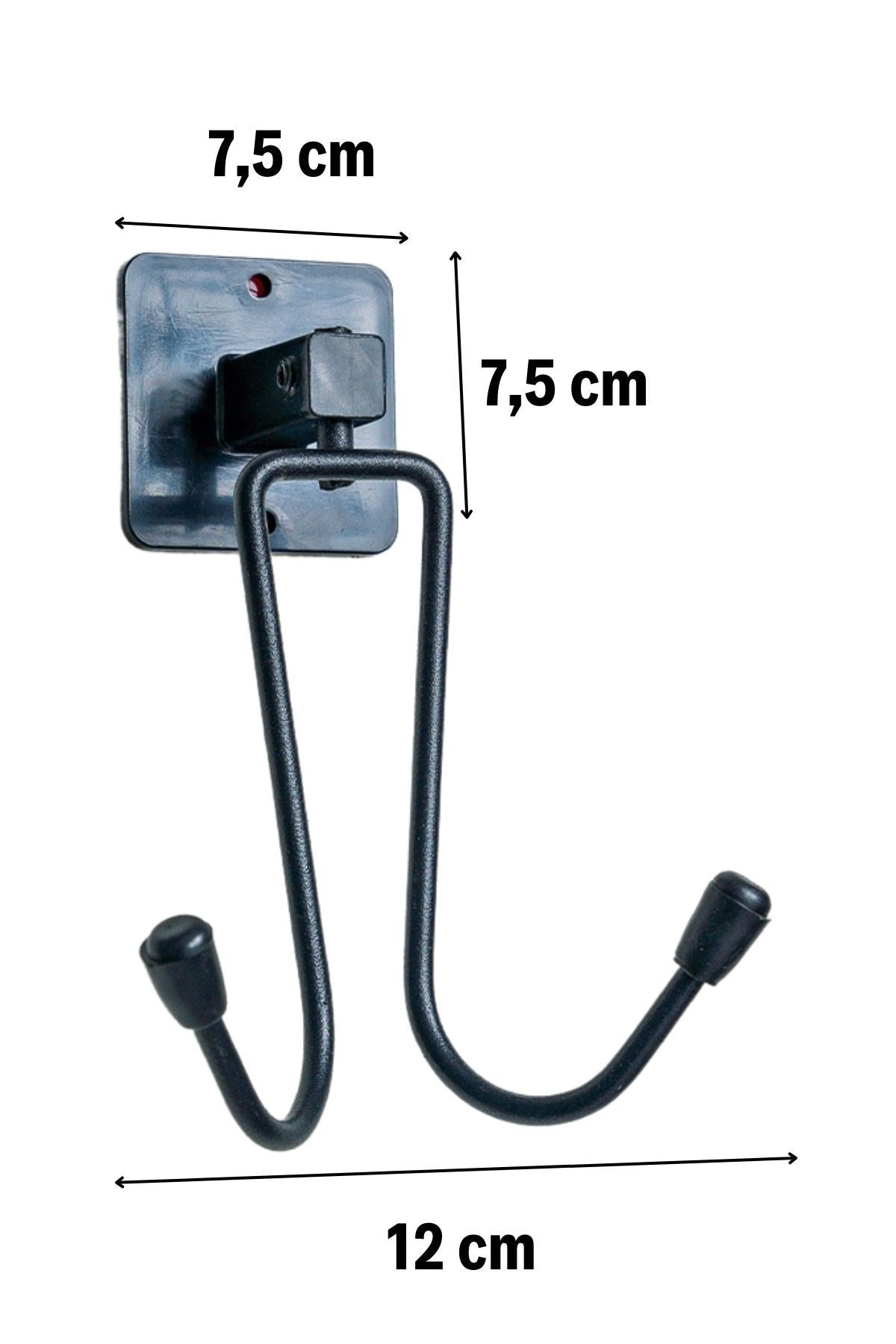 miorashop® Kendiliğinden Yapışkanlı Siyah Paslanmaz Metal Bornoz ve Havlu Askılığı