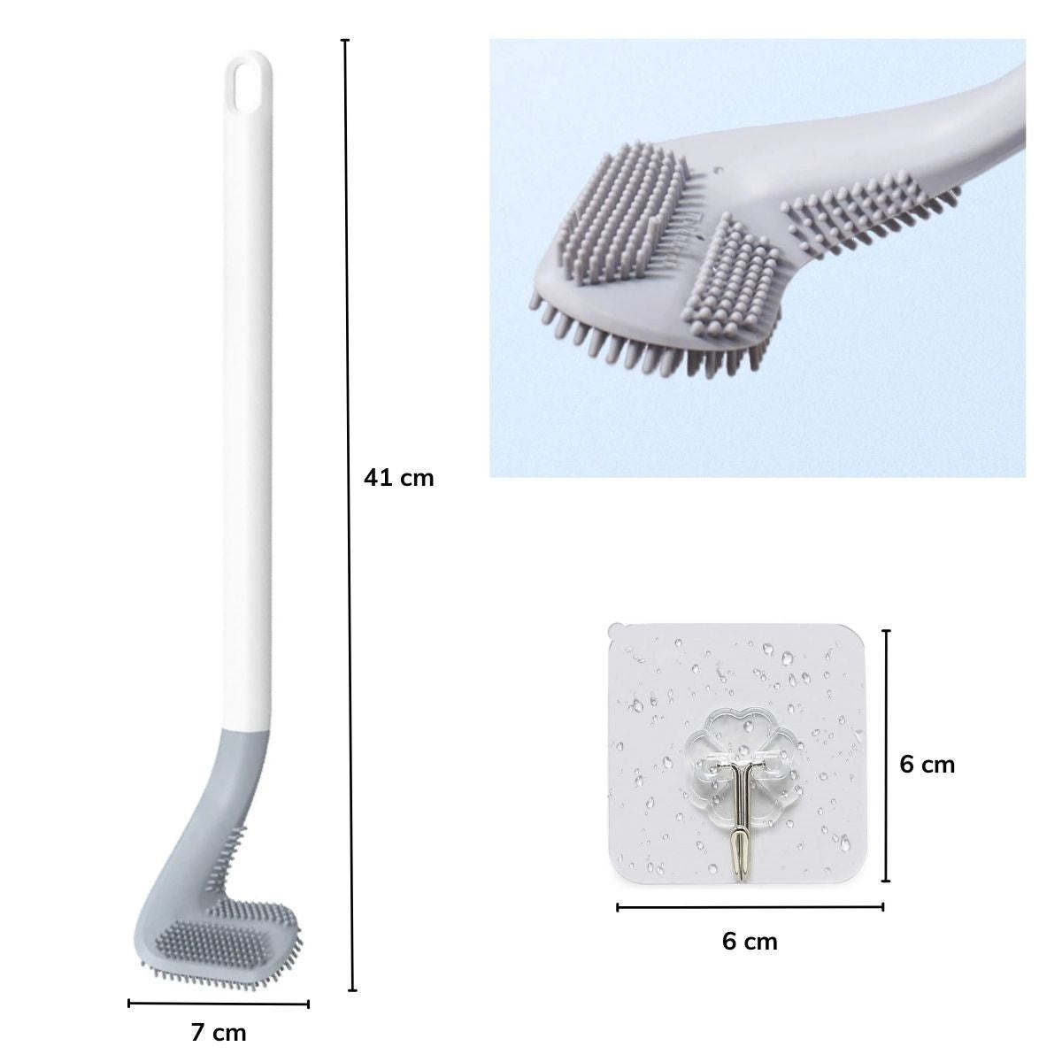 miorashop® Golf Tasarımlı Silikon WC Klozet Mutfak Temizlik Fırçası Kanca Hediyeli