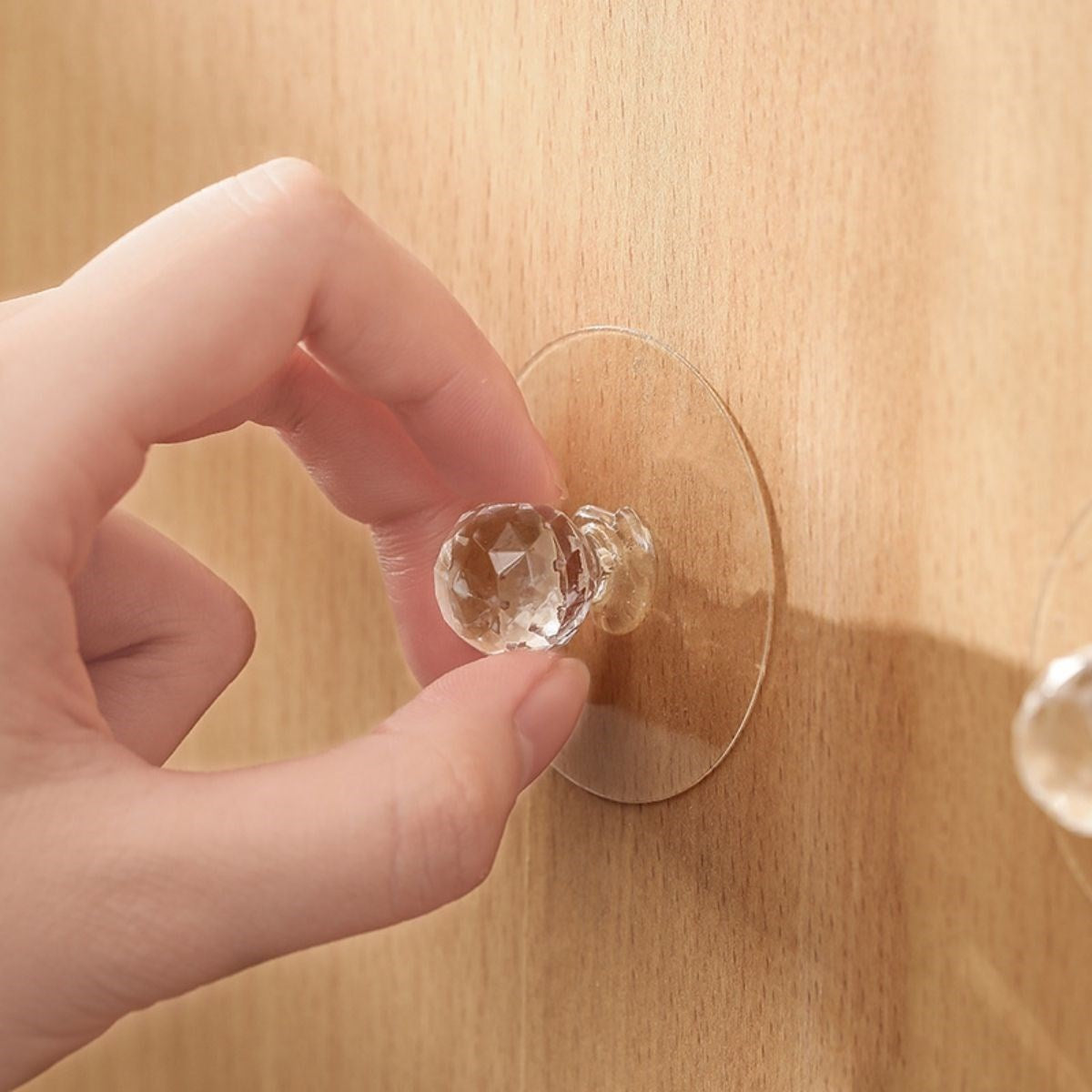 miorashop® 2 Adet Kristal Kendiliğinden Güçlü Yapışkanlı Kulp Askısı Tutma Kolu