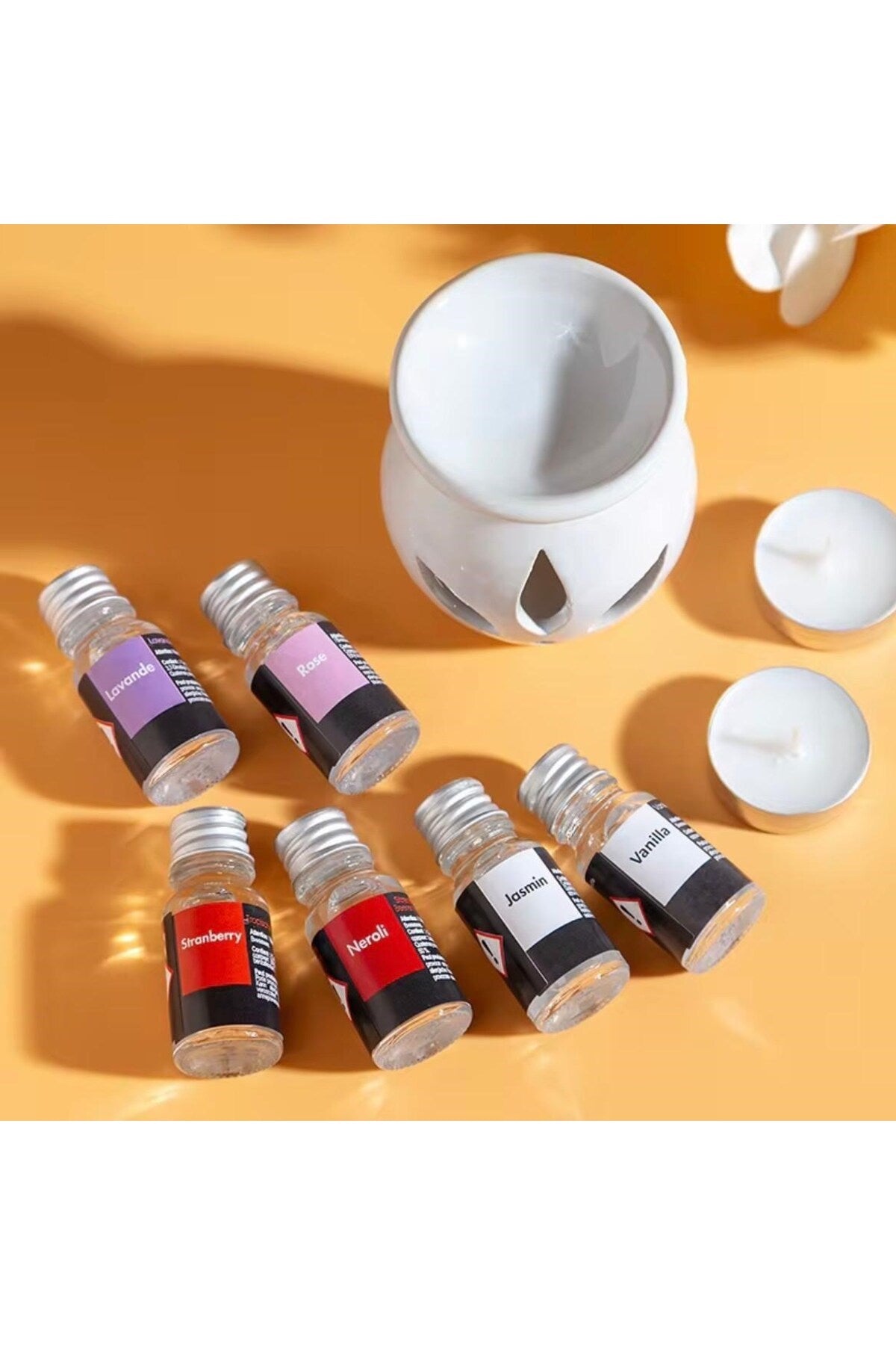 Sonx 3 lü Aromaterapi Uçucu Yağ Seti ve Seramik Buhurdanlık - Rahatlatıcı Oda Kokusu & Spa Deneyimi