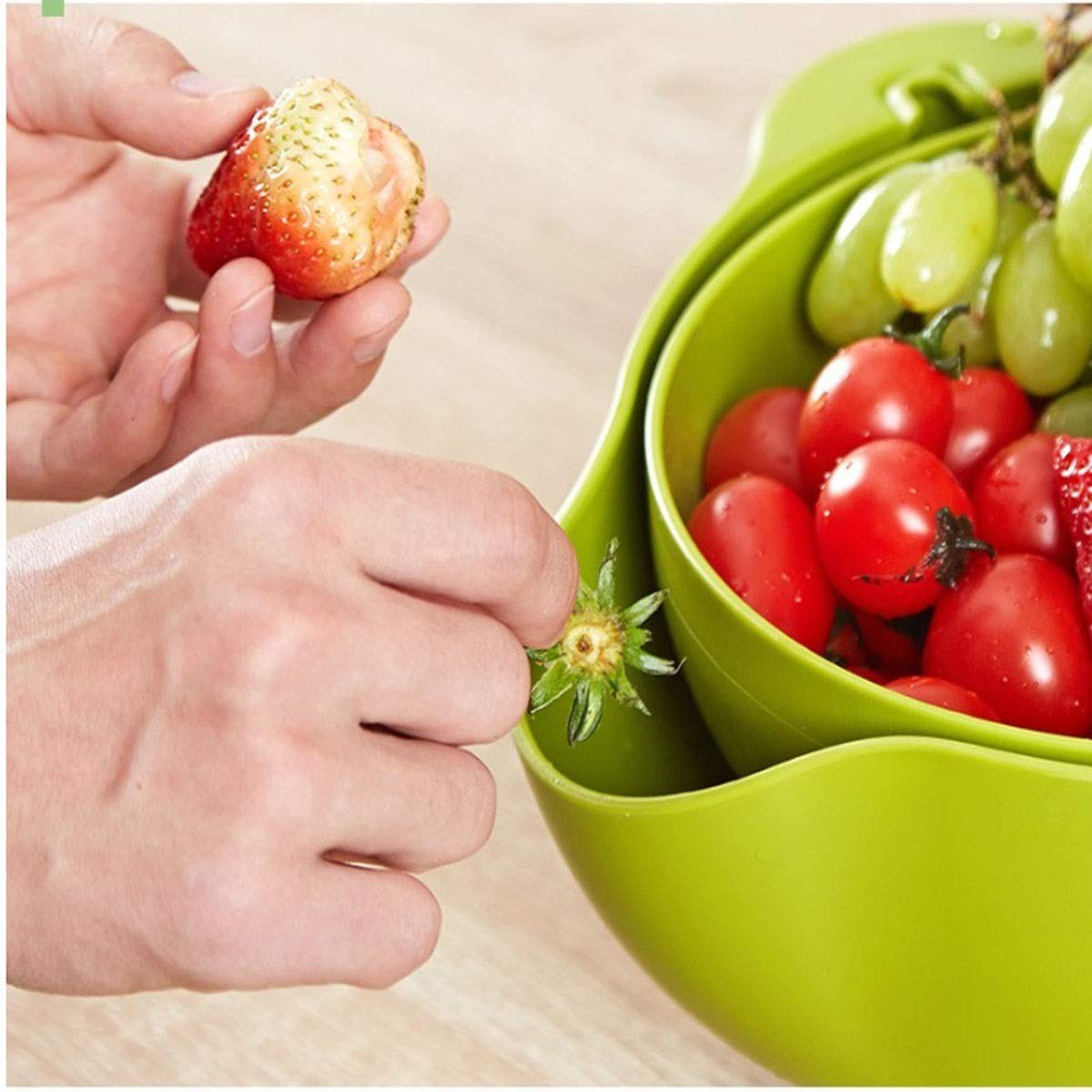 miorashop® Çok Amaçlı 360 Derece Dönebilir Pratik Hazneli Mutfak Süzgeç Elek