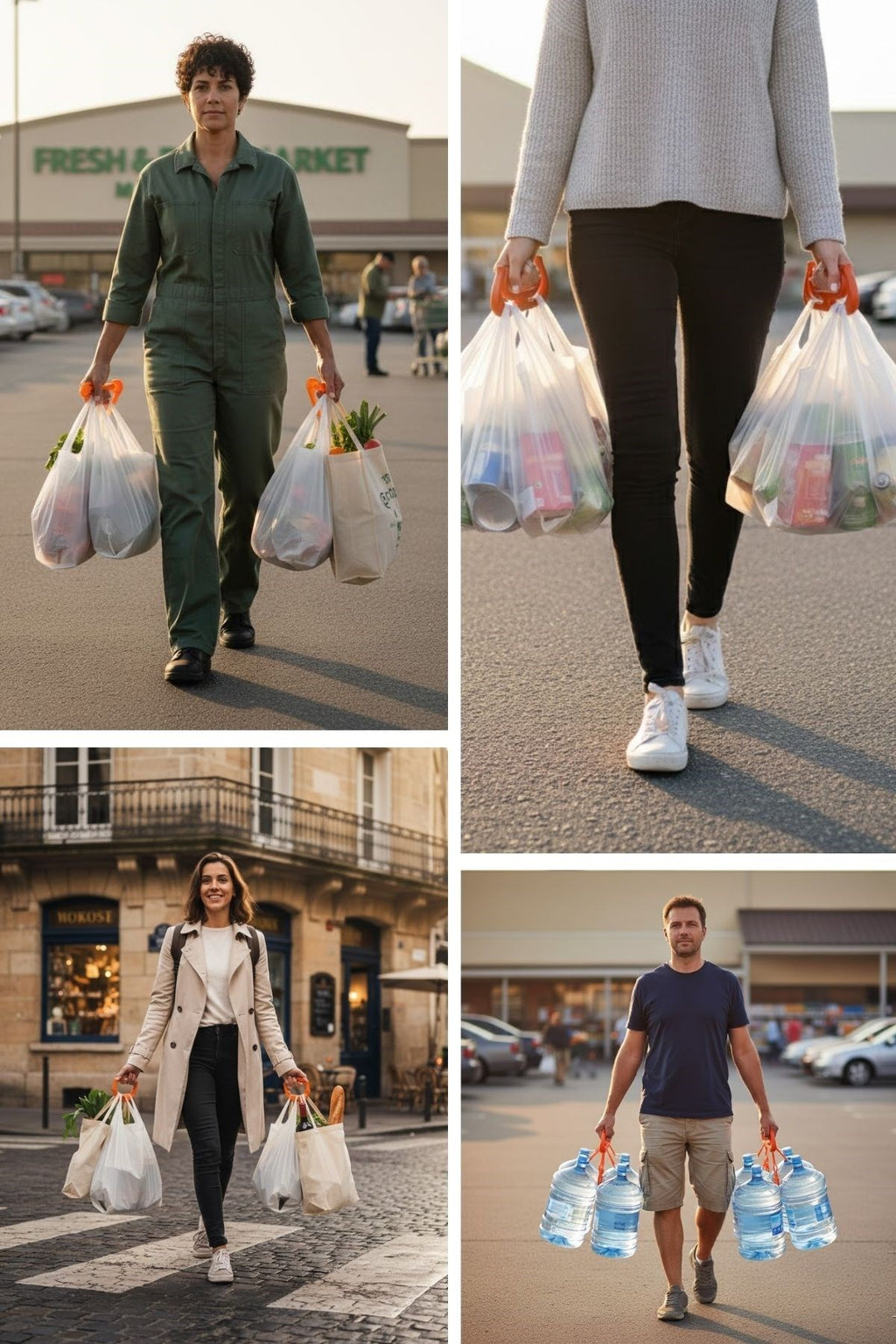 "miorashop® Ergonomik Poşet Taşıma Aparatı – Ağır Yük Taşıyıcı Tutacak, Elden Kesme Yapmayan Kolay Taşıma Kancası, Market ve Alışveriş Çantası Taşıyıc