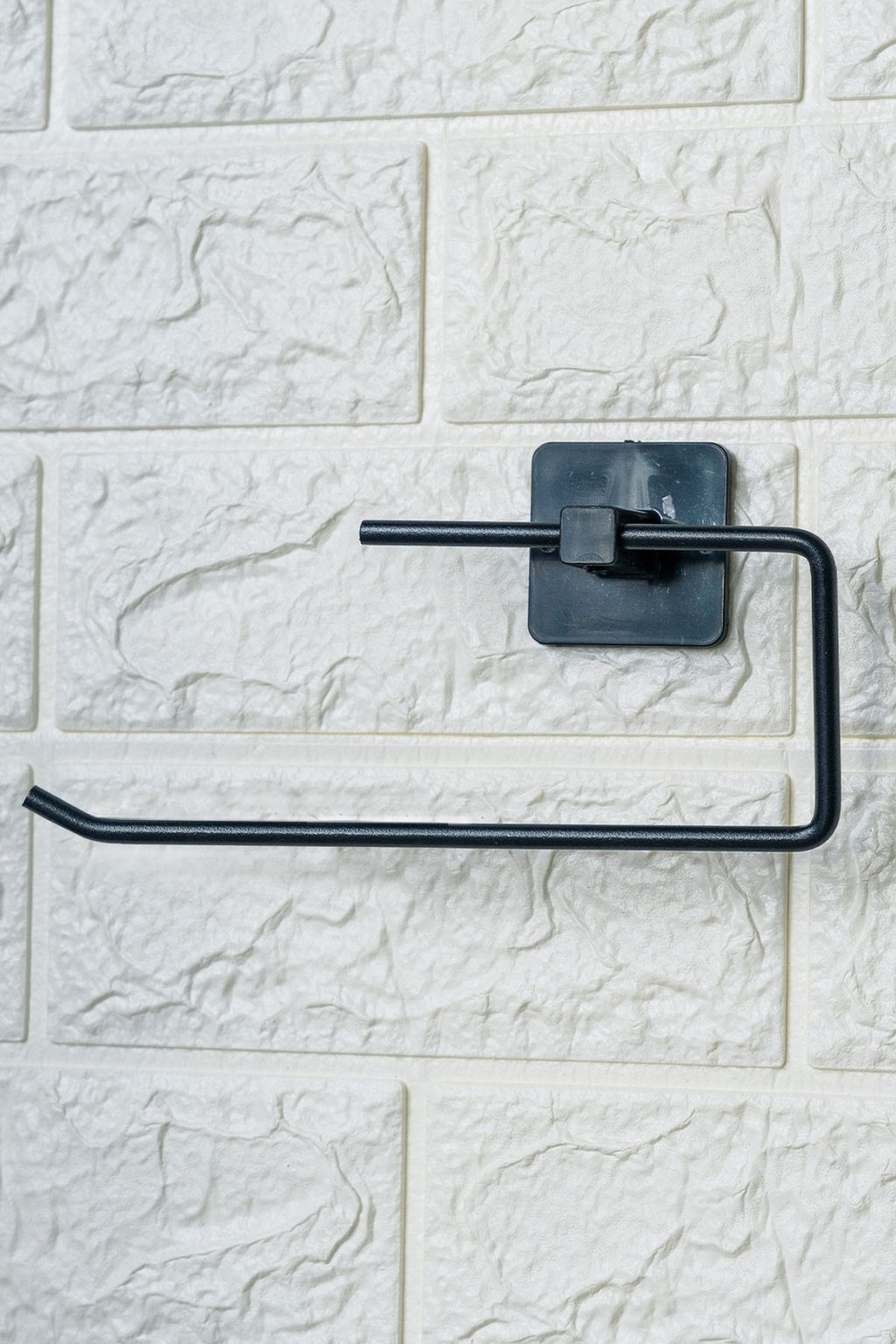 miorashop® Kendiliğinden Yapışkanlı Siyah Paslanmaz Metal Rulo Havluluk Aparat