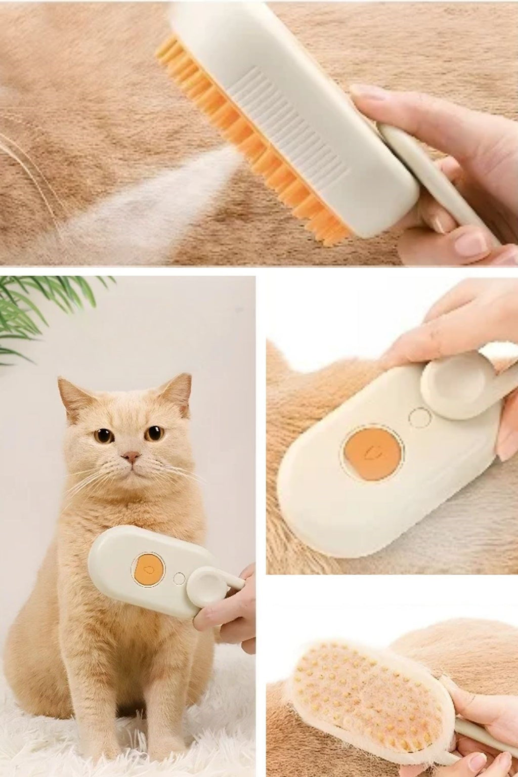 miorashop®  Saplı Su Püskürtmeli Kedi Köpek Fırçası Masaj Etkili Tüy Toplama Tarağı
