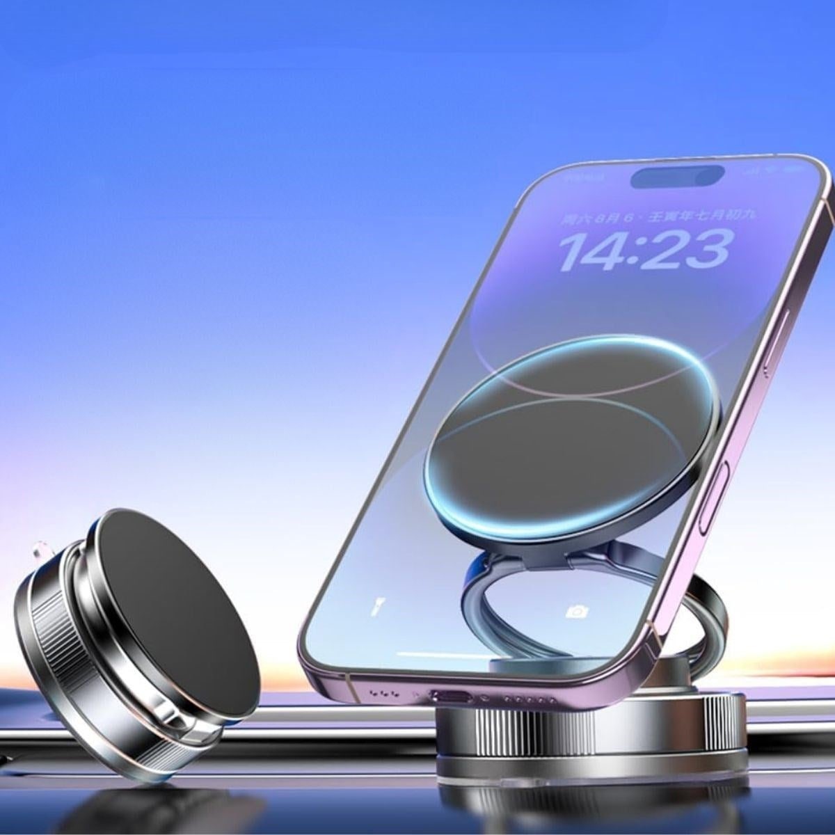 miorashop® Vakumlu Manyetik Telefon Tutucu – Güçlü Vakum 360° Döner Araç İçi Telefon Standı, Ultra Sabit Manyetik Destekli Mobil Cihaz Aparatı