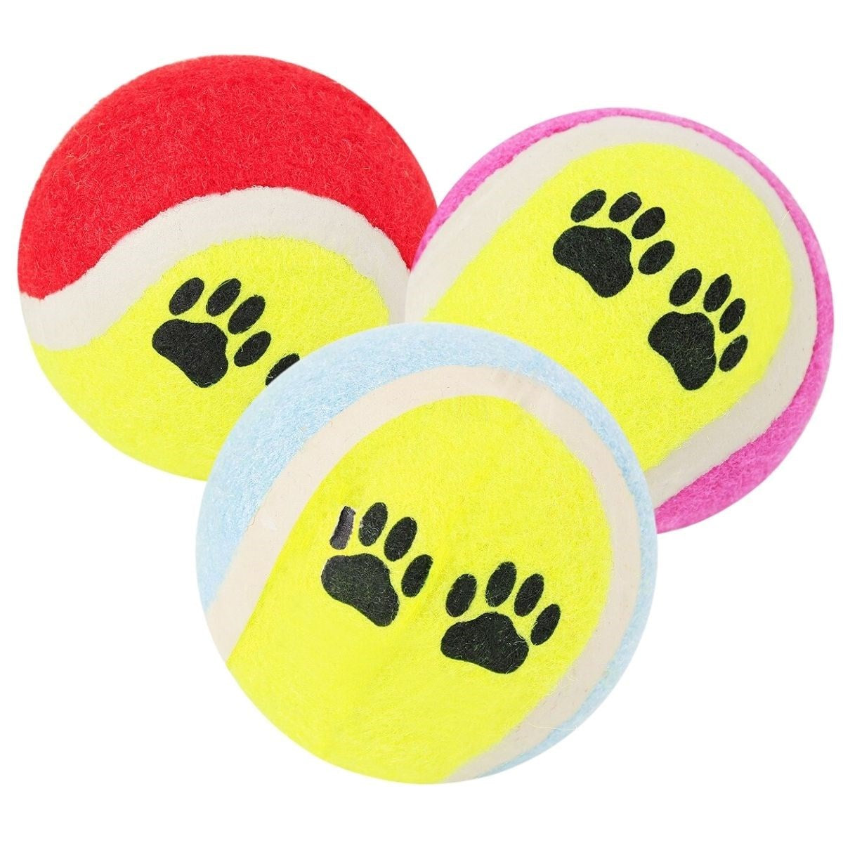 miorashop®  3lü Renkli Desenli Tenis Topu Kedi Köpek Oyuncağı