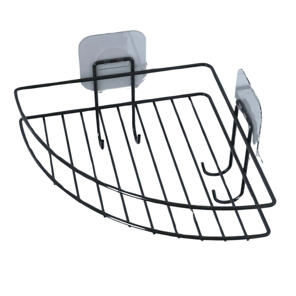 miorashop® Yapışkanlı Banyo Köşeliği Kancalı Köşe Rafı Duş Şampuanlık Duvar Düzenleyici Organizer Raf