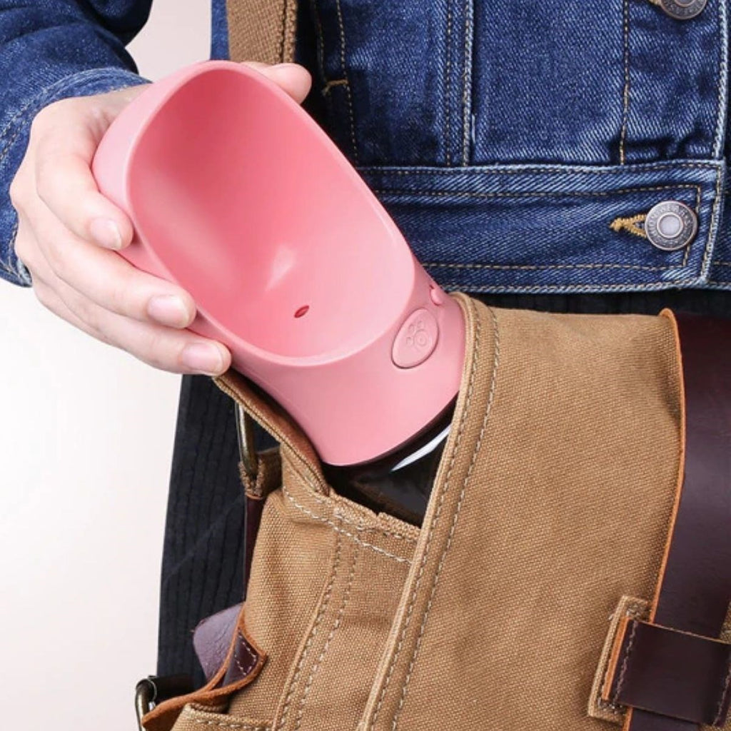 miorashop® Taşınabilir Mama Hazneli Evcil Hayvan Suluğu Seyahat Kabı Kilitlenebilen Su Sızdırmaz 380ML