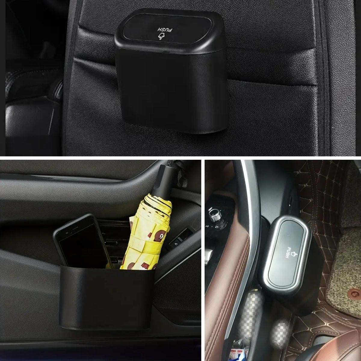 miorashop® Araç İçi Takılarak Sabitlenebilen Mini Kapaklı Çöp Kovası