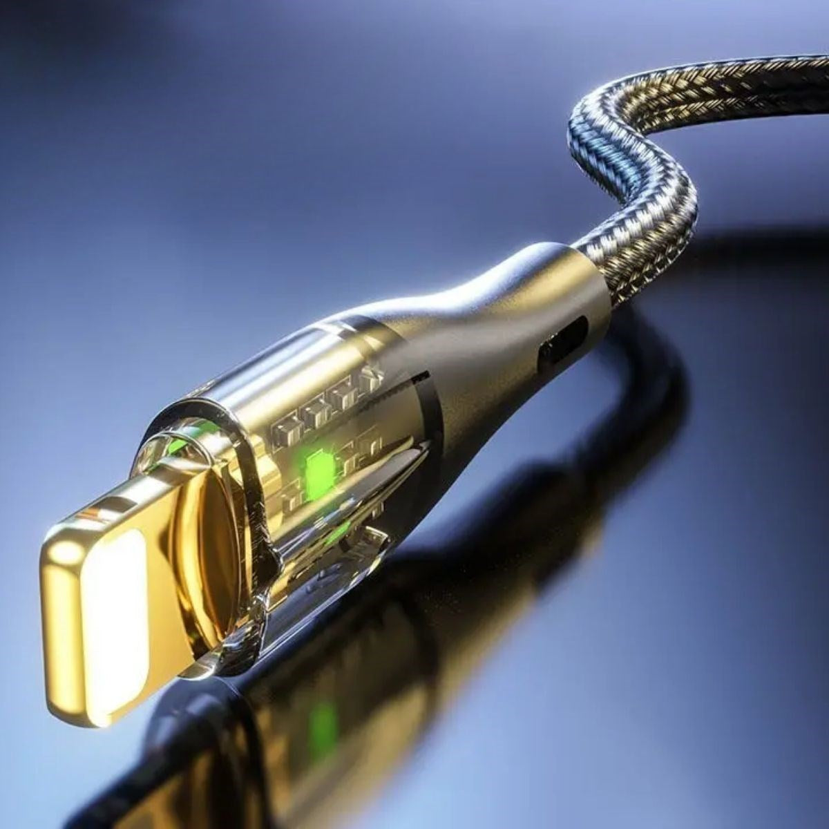 miorashop® Led Işık Uçlu Sağlam İp Kablolu USB to Lightning Hızlı Şarj Kablosu