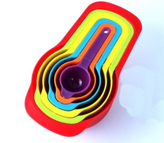 miorashop® Pratik Ölçü Kaşığı Kabı 5li Şeker Baharat Sıvı Ölçer Aparat