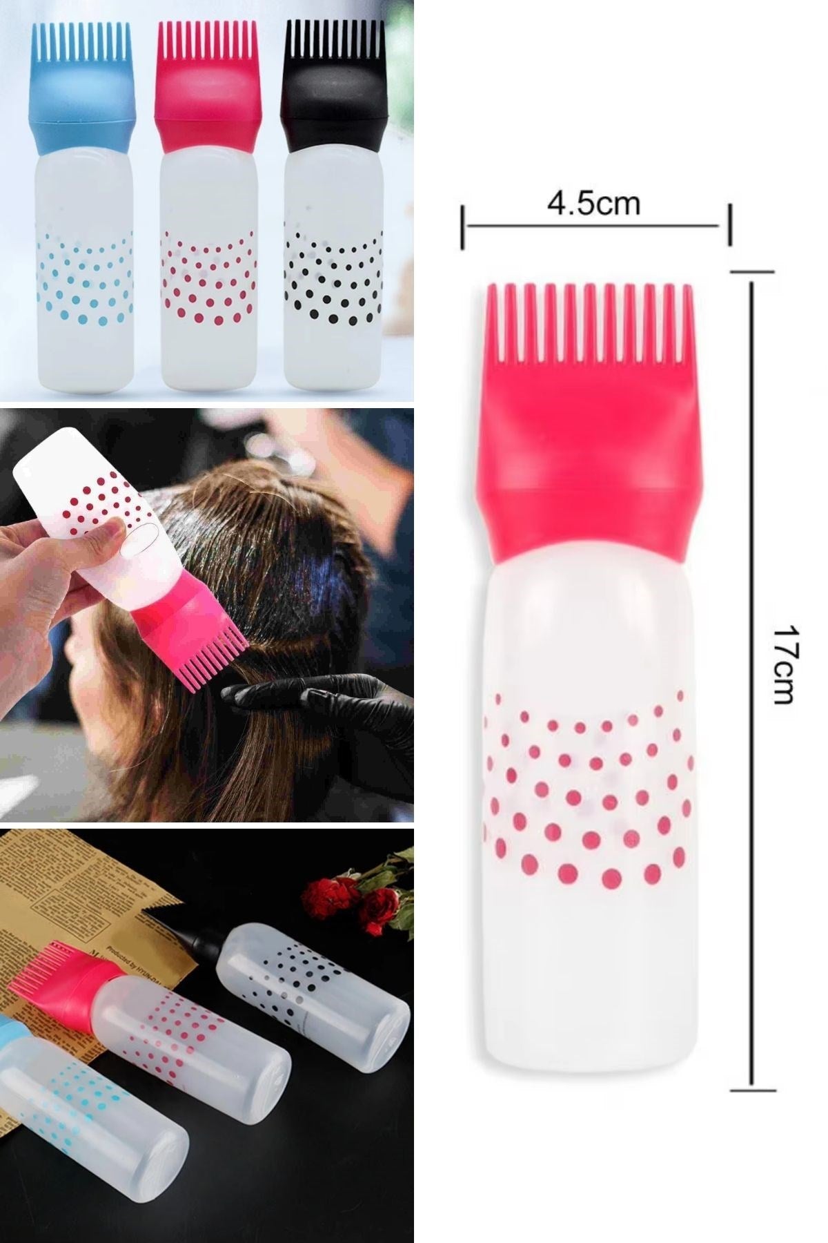 miorashop® Saç Boyama Aparatı Taraklı Saç Bakımı Krem Saç Yağı Uygulama Aparatı