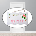 miorashop® Decotown My Room Benim Odam Dekoratif Çiçek Desenli Kapı Askısı