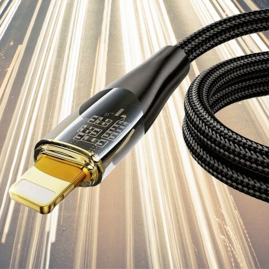 miorashop® Led Işık Uçlu Sağlam İp Kablolu USB to Lightning Hızlı Şarj Kablosu