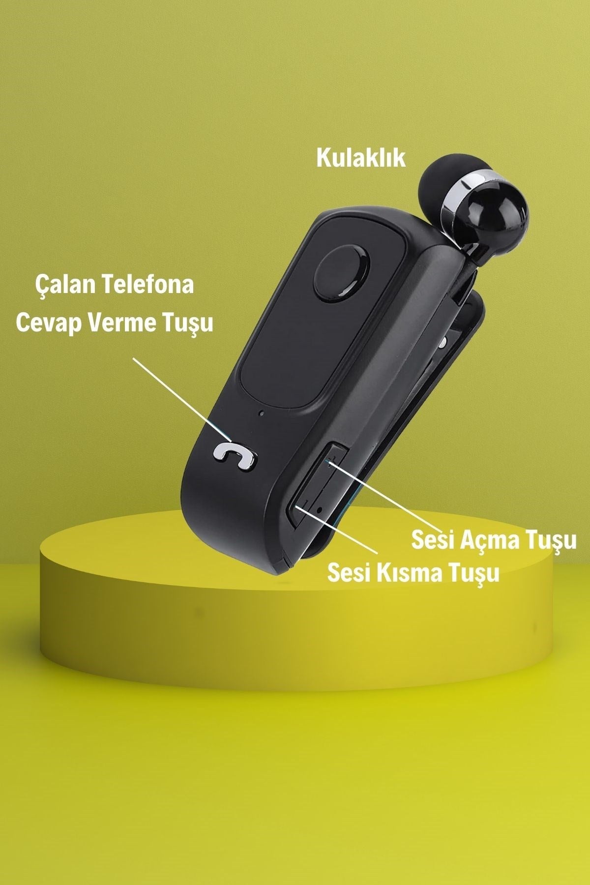 miorashop® Telefon Bağlantılı Makaralı Kulaklıklı Bluetooth Kulaklık