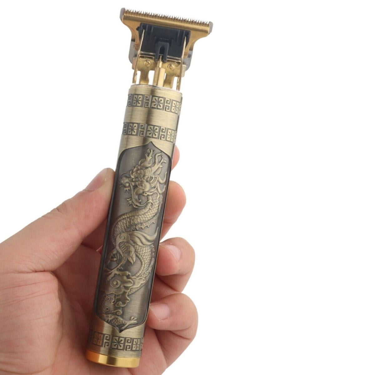 miorashop® Vintage Görünümlü Güçlü 4 Farklı Başlıklı USB ŞarjlI Manuel Tıraş Makinası