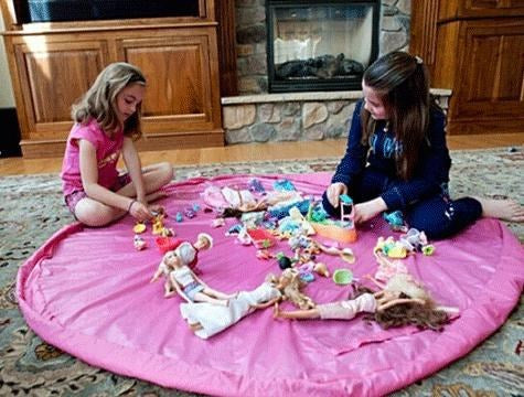 miorashop® Pratik Taşınabilir Pembe Oyuncak Toplama Örtüsü Oyun Parkı Hurcu