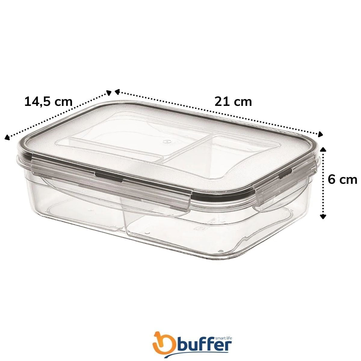 miorashop® 3 Bölmeli Kilitli Kapaklı 1 Litre Erzak Saklama Kabı LC-510