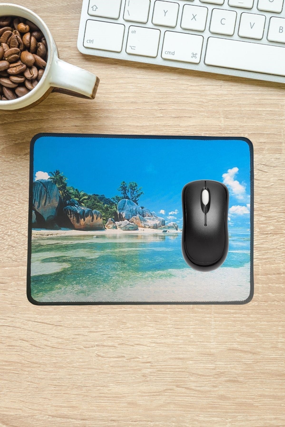 miorashop® 25x32 cm Küçük Boy Mouse Pad Manzara Ada