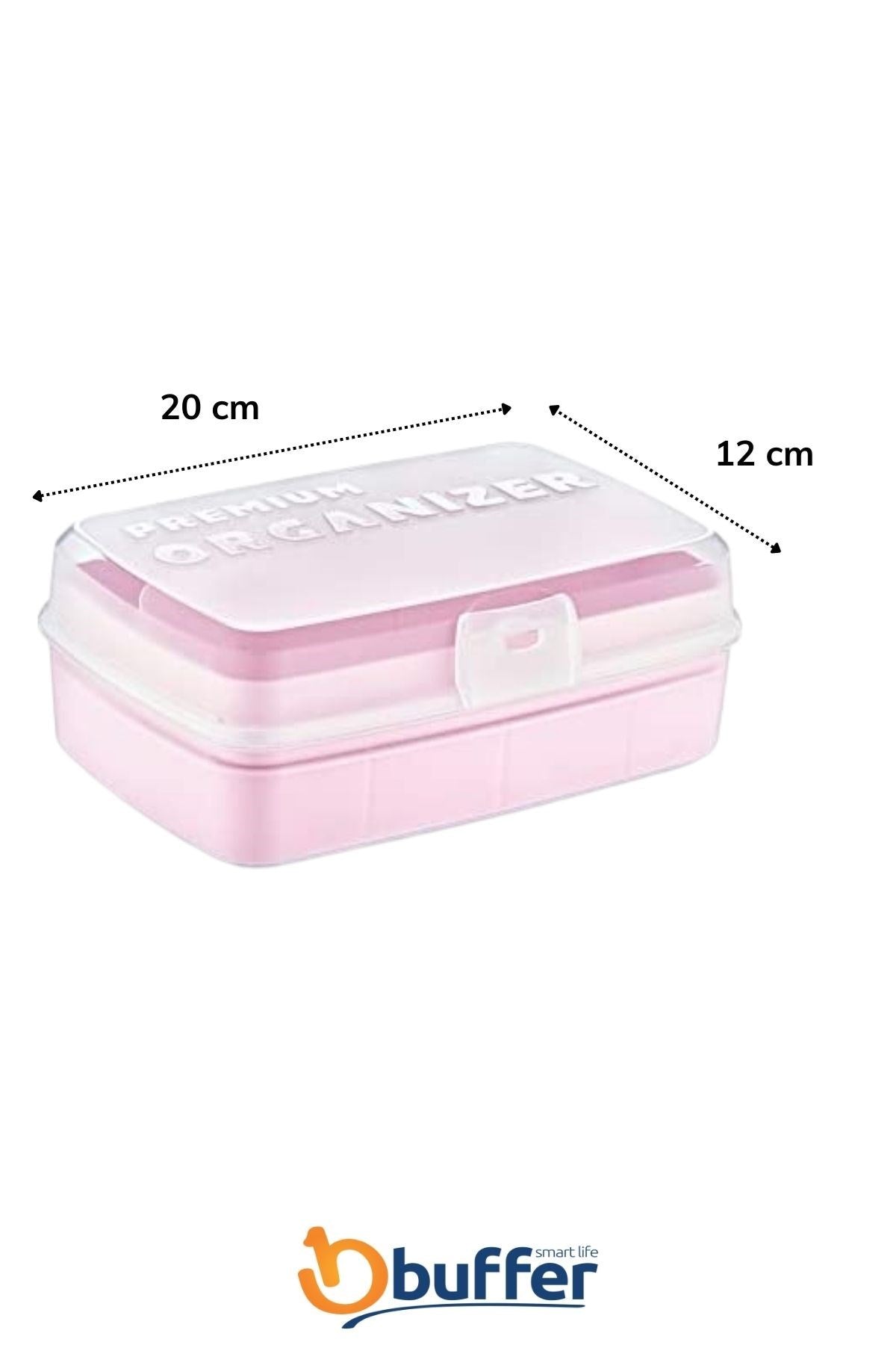miorashop® 12 Bölmeli Çok Amaçlı Takı Toka Kutusu Dikiş Kutusu Kapaklı Organizer Kutusu Bölmeli Kutu