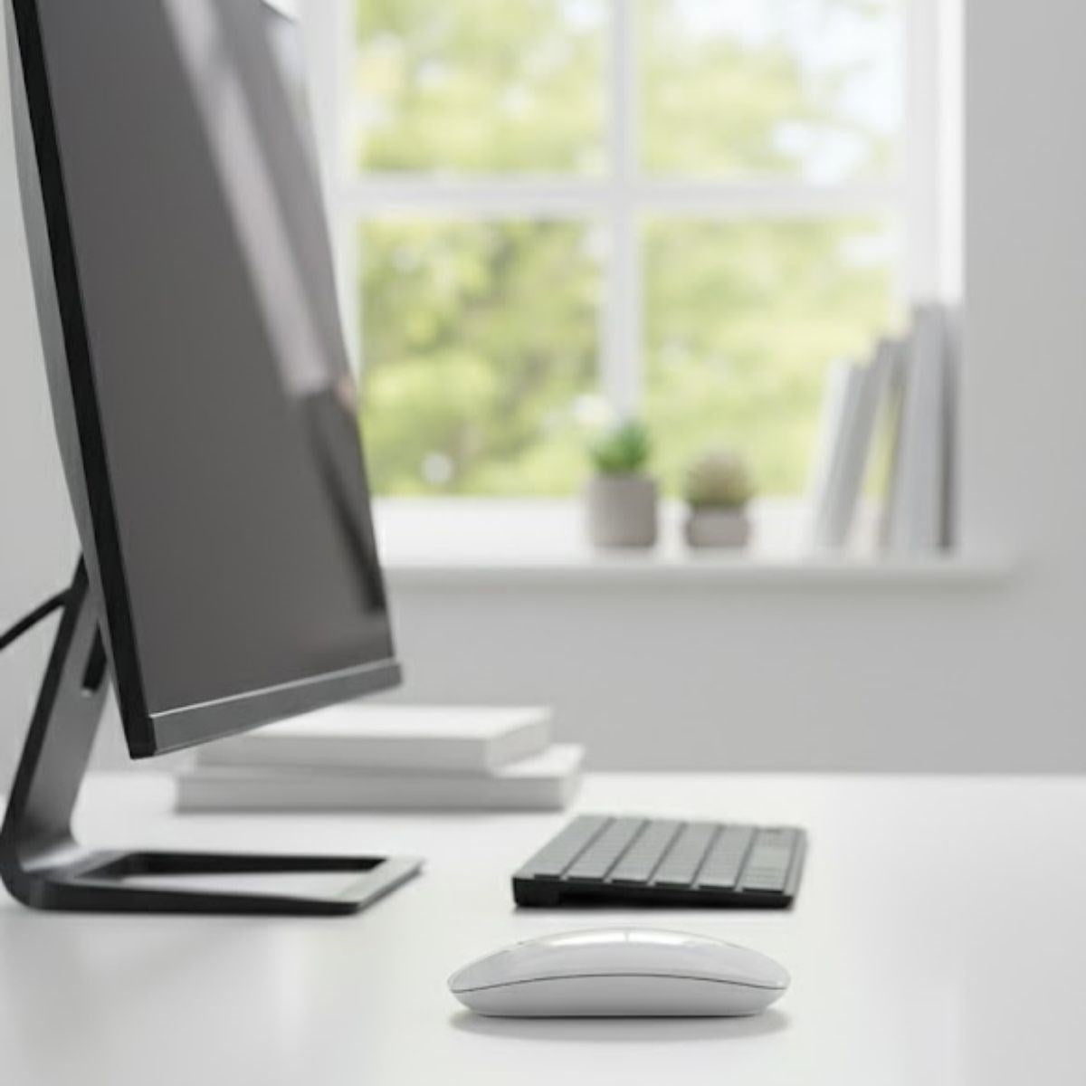 miorashop® Beyaz Renkli Ergonomik Sessiz Kablosuz Mouse – USB Alıcılı, Ofis ve Oyun İçin Konforlu Bilgisayar Faresi MS6310