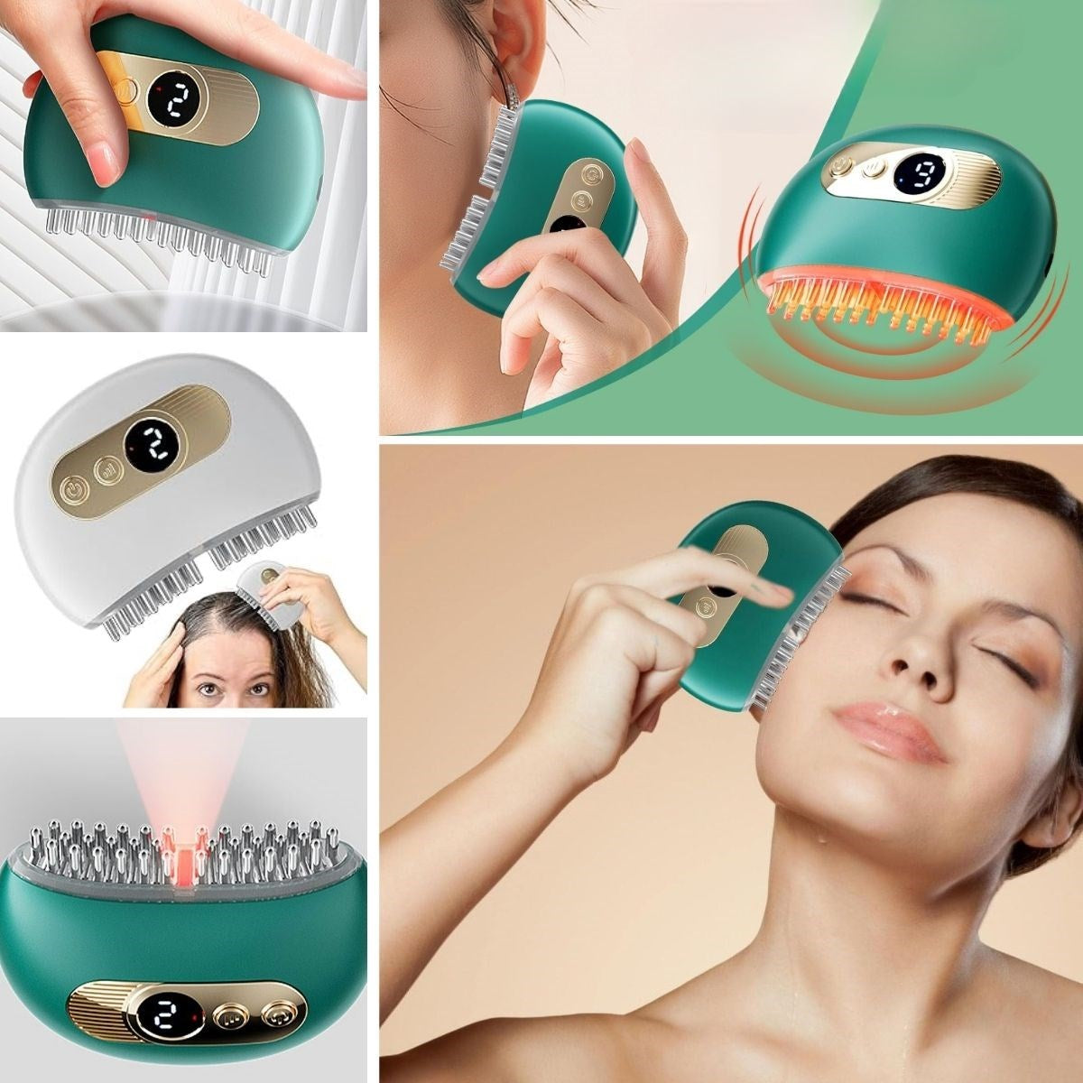 miorashop® 1 Adet Akıllı Elektrik Akımlı EMS Titreşimli Masaj Tarağı Kademeli Yüz Masaj Aleti Aparatı