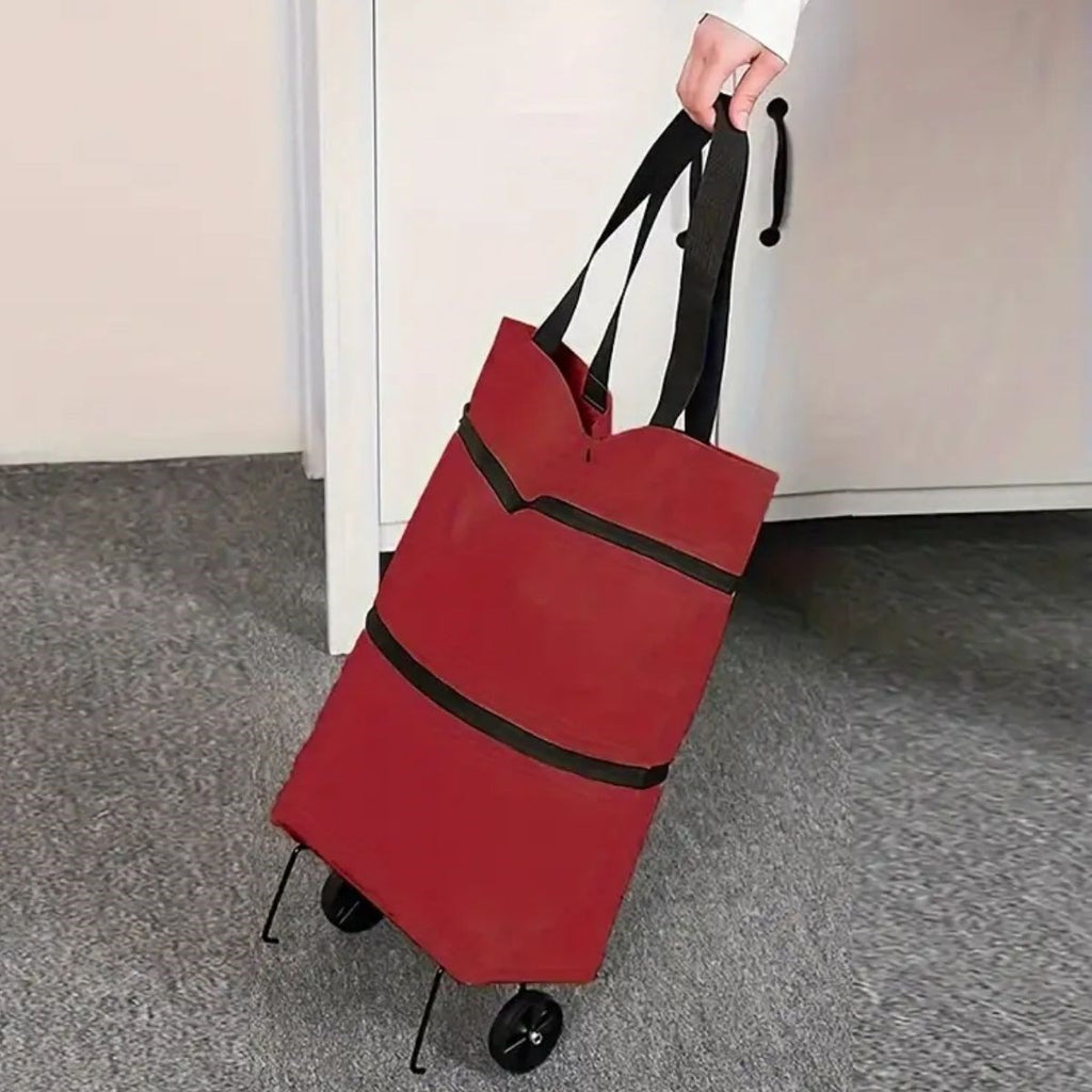 mioarashop® Katlanabilir Tekerlekli Market Çantası,Çok Amaçlı Pazar Arabası,Portatif Alışveriş Bez Torbası
