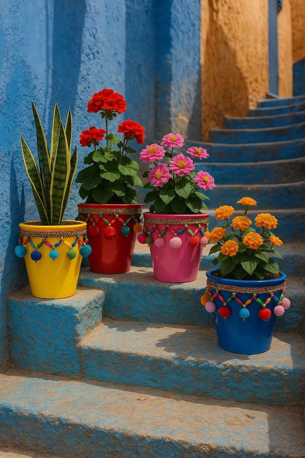 NF Dekoratif Saksı Akdeniz PEMBE Tekli