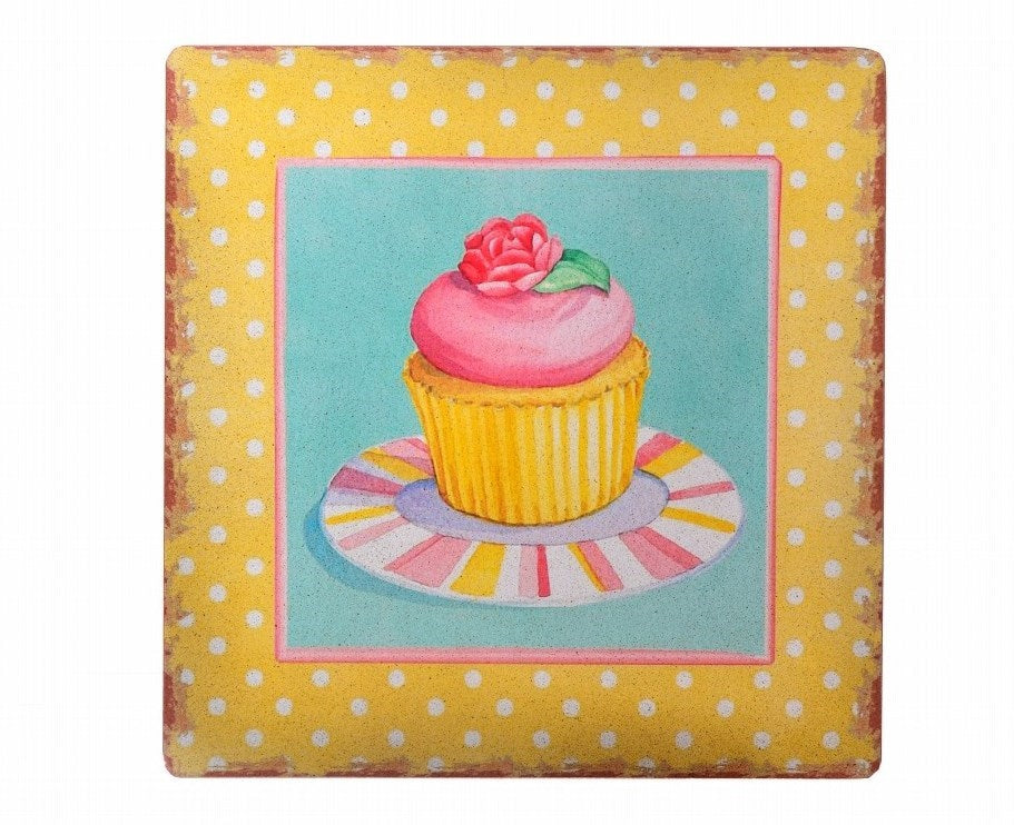 miorashop® Decotown Duvar Panosu 40*40 Cup Cake Muffin Motifli Duvar Süsü