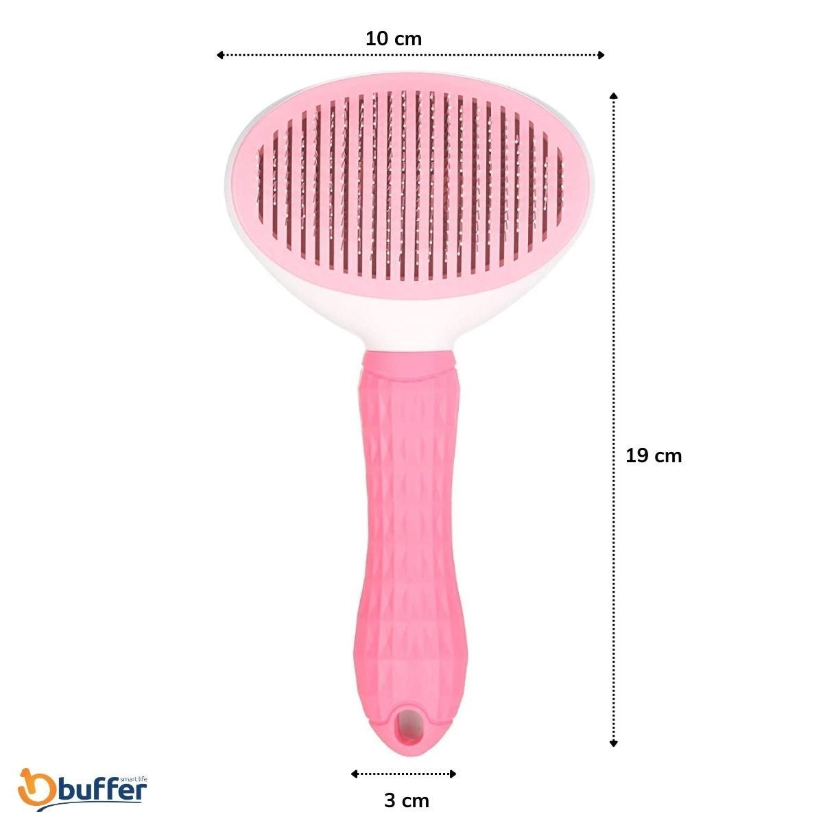 miorashop® Kedi Köpek Tüy Toplayıcı Kendini Temizleyebilen Ergonomik Saplı Evcil Hayvan Tarağı Pembe