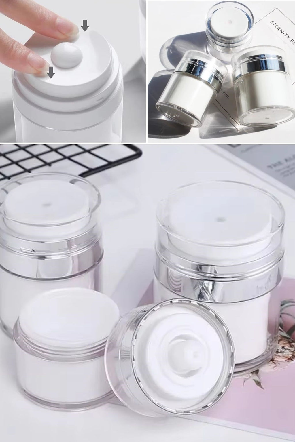 miorashop® Hava Pompalı Doldurulabilir Vakumlu Krem,Fondoten Sıvı Kozmetik Ürün Şişesi