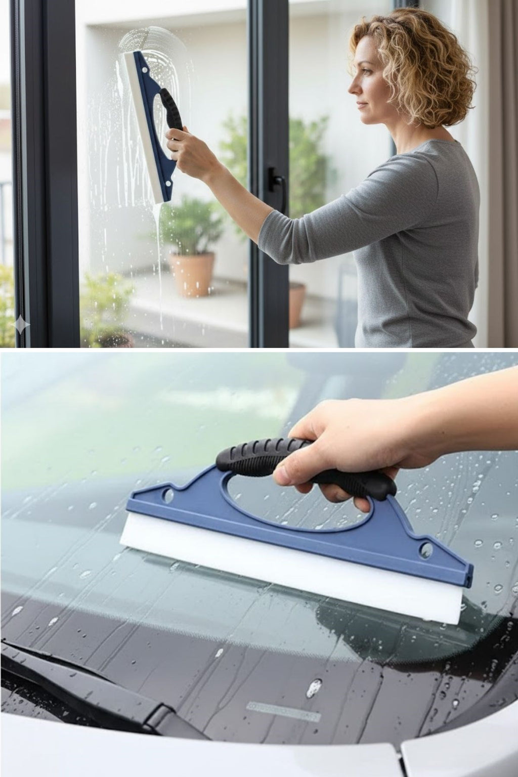 Çok Amaçlı Cam Çekçeği–Araç Camı, Duşakabin, Fayans ve Ayna İçin Leke Temizleme Aparatı
