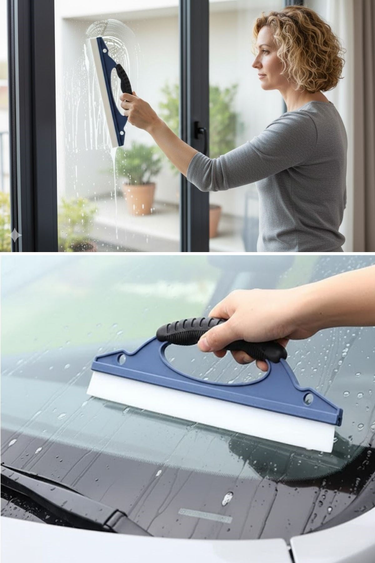 Çok Amaçlı Cam Çekçeği–Araç Camı, Duşakabin, Fayans ve Ayna İçin Leke Temizleme Aparatı